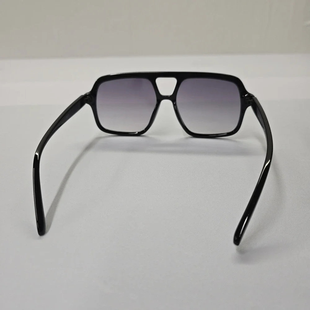 Black Oversized Square Aviator Sunglasses UV400 Protection 80976 Retro 70s Style